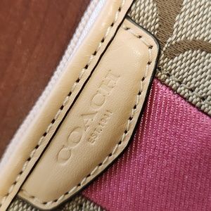 COACH Signature Stripe Wristlet